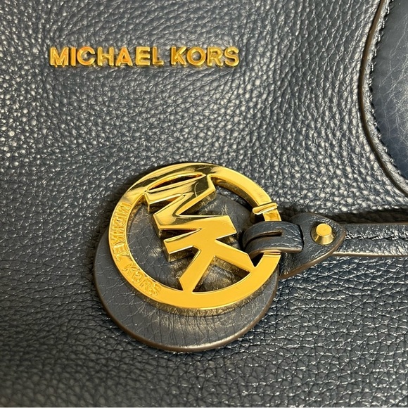 Michael Kors Leather Reversible Large Mae Tote (Navy/White) - Picture 11 of 11
